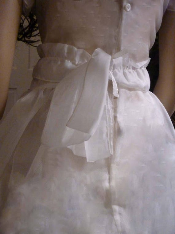 Sweet Vintage 50's Child's White Organza Dress wi… - image 4