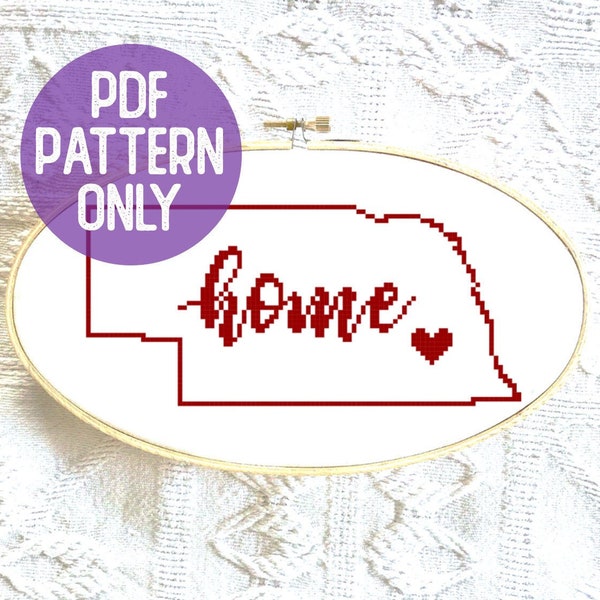 Nebraska Home | Cross Stitch Digital Pattern Download