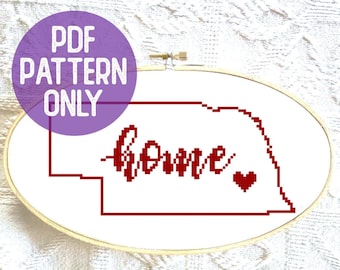Nebraska Home | Cross Stitch Digital Pattern Download
