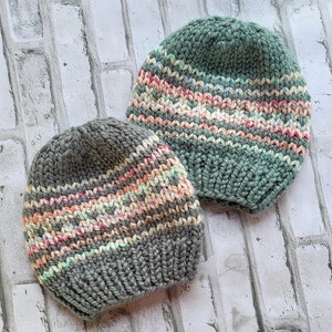 Heart2Heart Coördineren wintermuts set | Teal Gray Pastel Fair Isle Muts