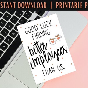 Bonne chance pour trouver de meilleurs employés | Carte au revoir Boss | Meilleurs voeux nouvel emploi
