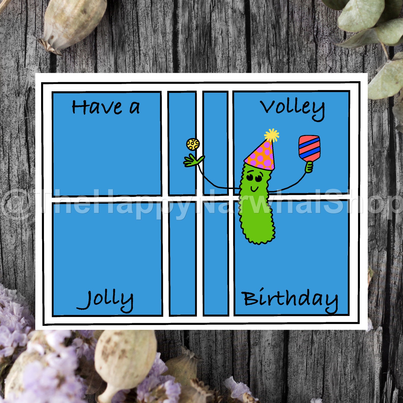 PICKLEBALL BIRTHDAY Card Volley Jolly Birthday Instant Etsy