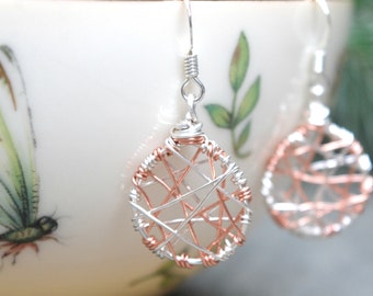 Dream Catcher Wire Wrapped Earrings (Free shipping in Canada!)