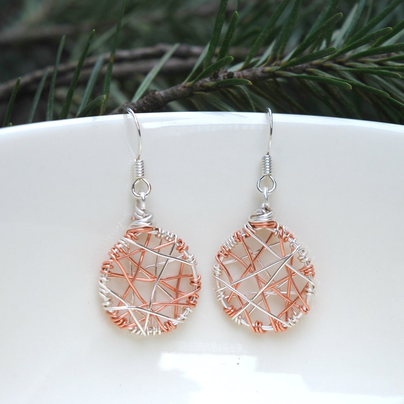 Dream Catcher Wire Wrapped Earrings Free shipping in Canada image 2