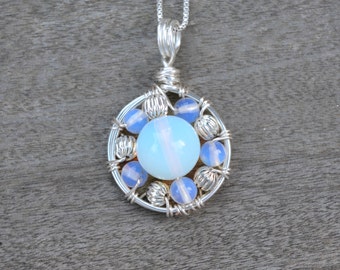 Moonstone Orbit Wire Wrapped Pendant