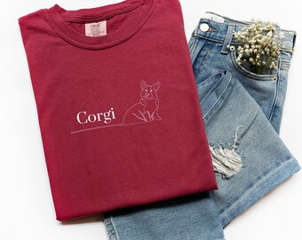 Comfort Colors Corgi T-Shirt: Cottagecore Dog Mom Tee