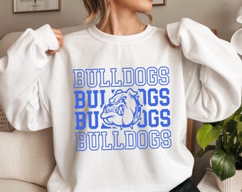 Vintage Bulldogs Sweatshirt,  Game Day Crewneck, School Spirit