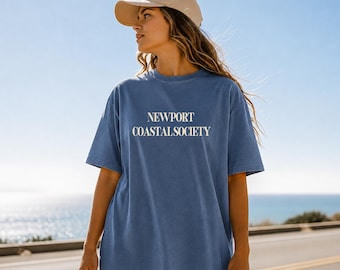 Newport Rhode Island Shirt | Comfort Colors Garment-Dyed Tee | Vintage Coastal Beach Town T-Shirt | Nautical Vacation Shirt