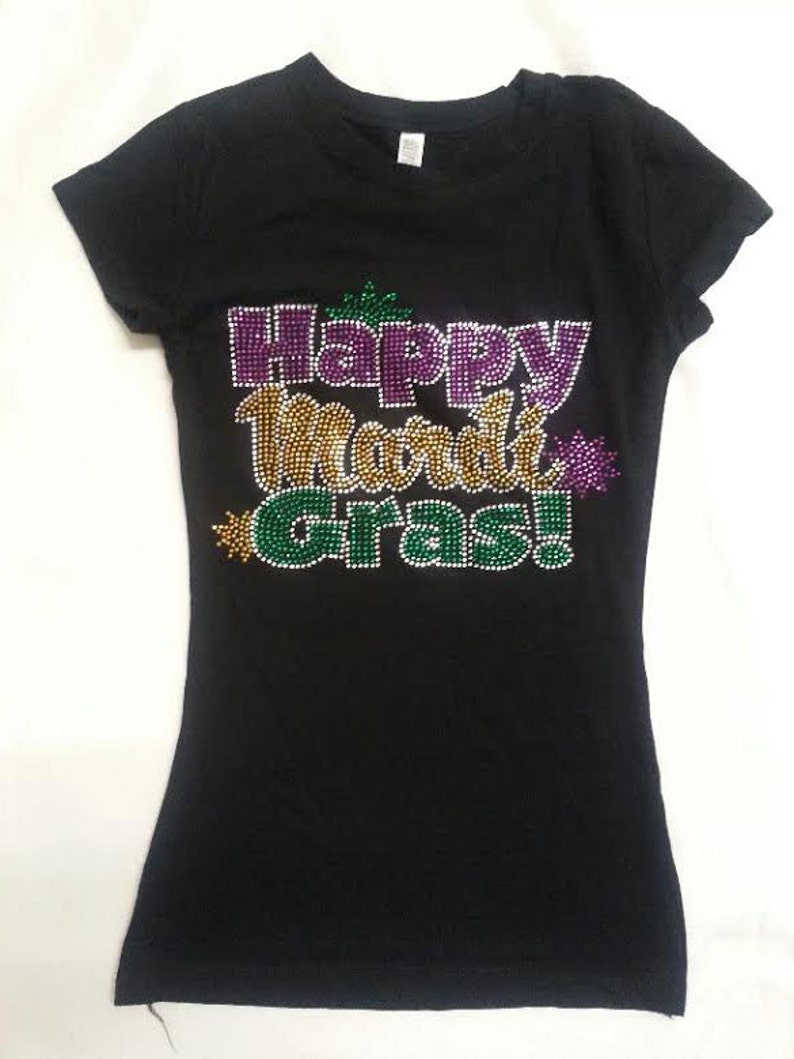 Mardi Gras Rhinestone Bling TShirt /New Orleans Mardi Gras Etsy