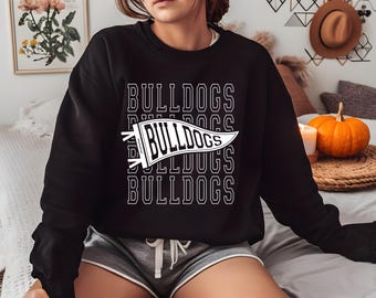 Vintage Bulldogs Sweatshirt: Game Day Crewneck, School Spirit