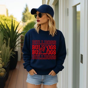 Vintage Bulldogs Sweatshirt: Game Day Crewneck - School Spirit