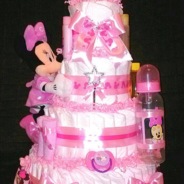 Minnie Diaper Cake Etsy