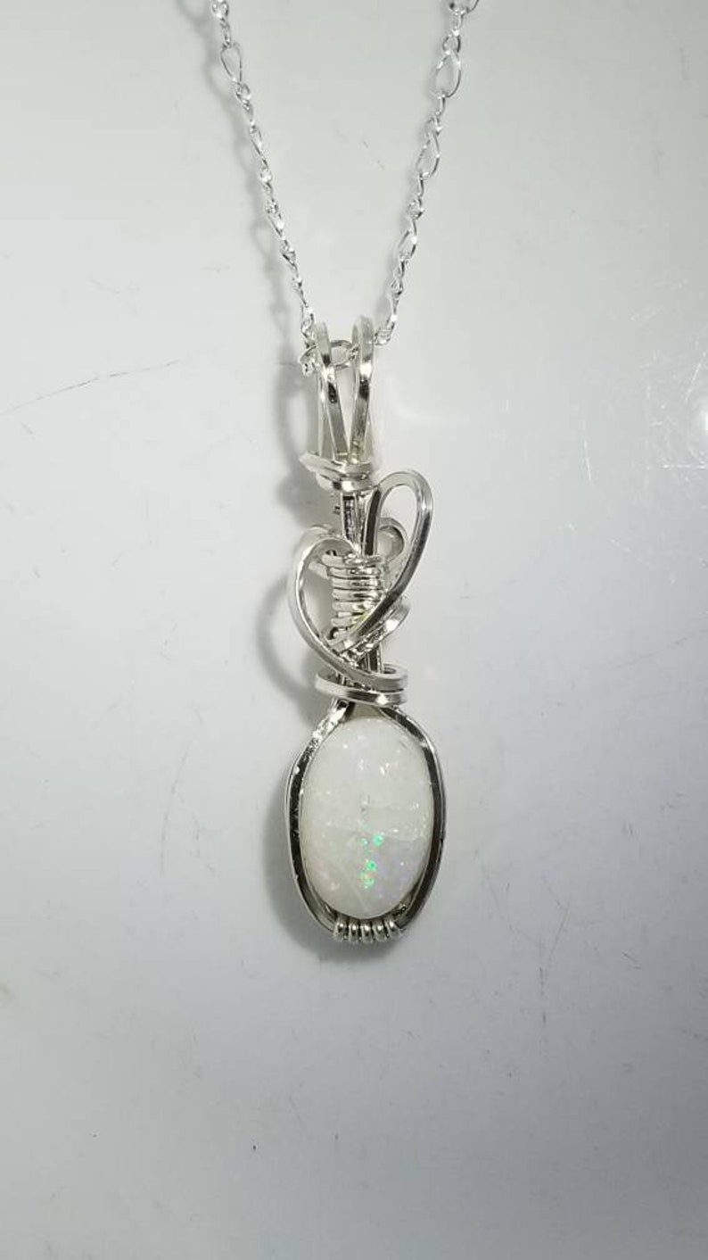 Coober Pedy Opal Necklace in Sterling Silver