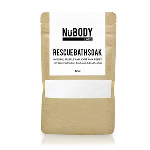 Rescue Bath Soak. Dead Sea Salt, Epsom Salt bath salt. Non scented bath salt. Therapeutic Bath Salts. Detox bath soak.