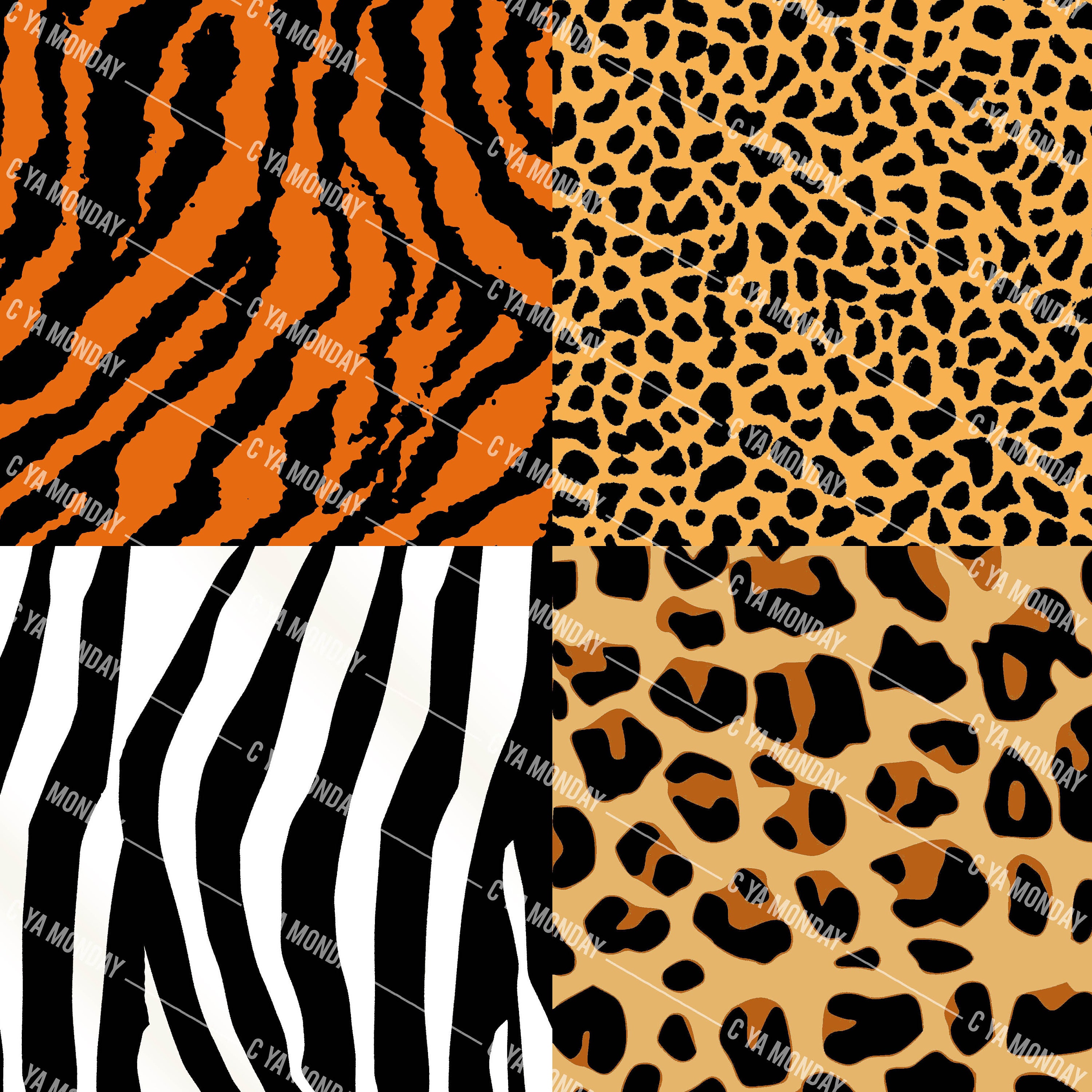 African safari animal print digital patterns Instant Download. Etsy