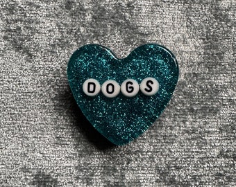 Dogs Handmade Resin Heart Pin