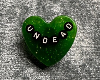 Undead Undead Undead Handmade Resin Heart Pin