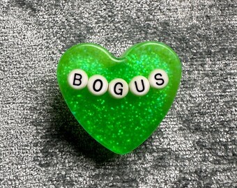 Bogus Handmade Resin Heart Pin