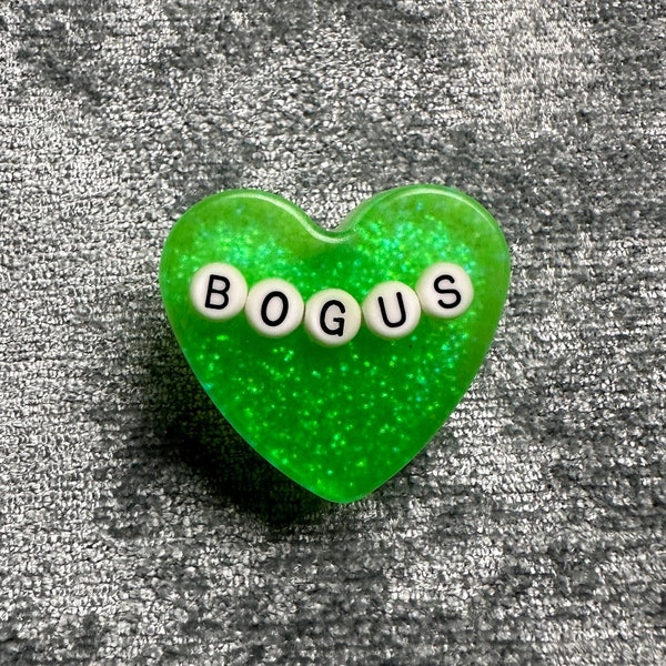 Bogus Handmade Resin Heart Pin