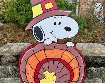peanuts snoopy thanksgiving yard art decorations