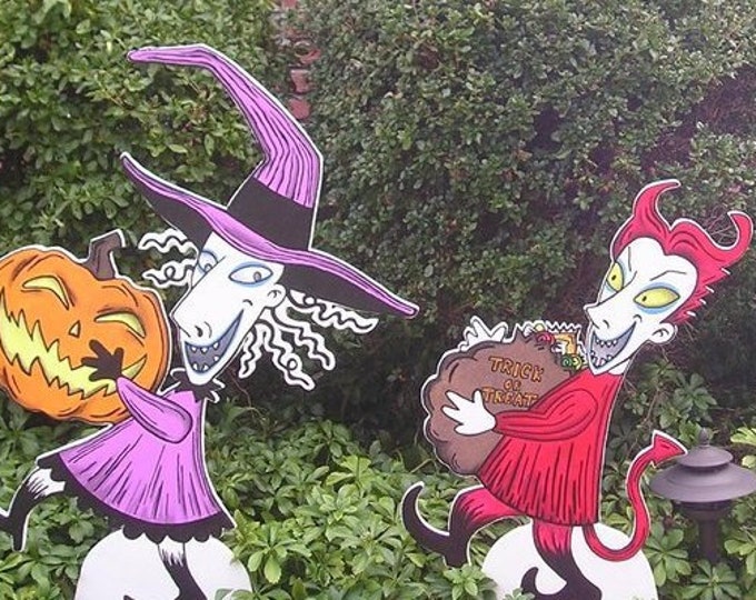Nightmare Before Christmas Yard Art Lockshock and Barrel Etsy