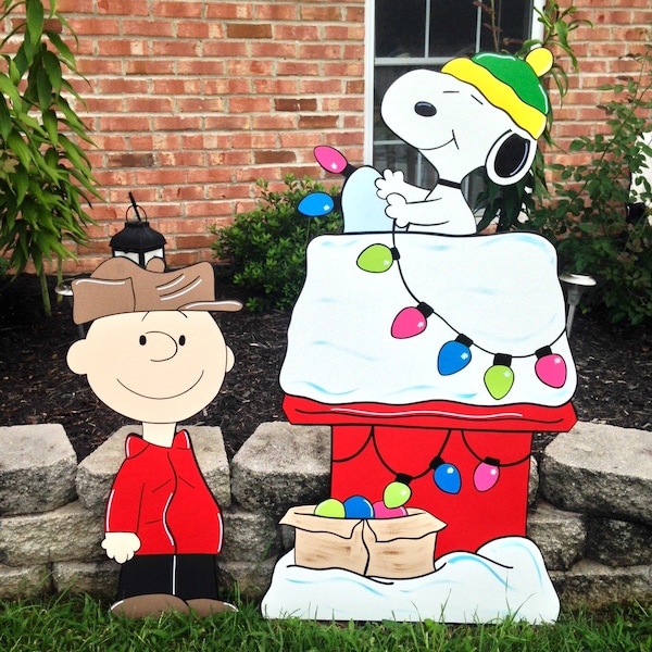 Peanuts Christmas Yard Art Etsy