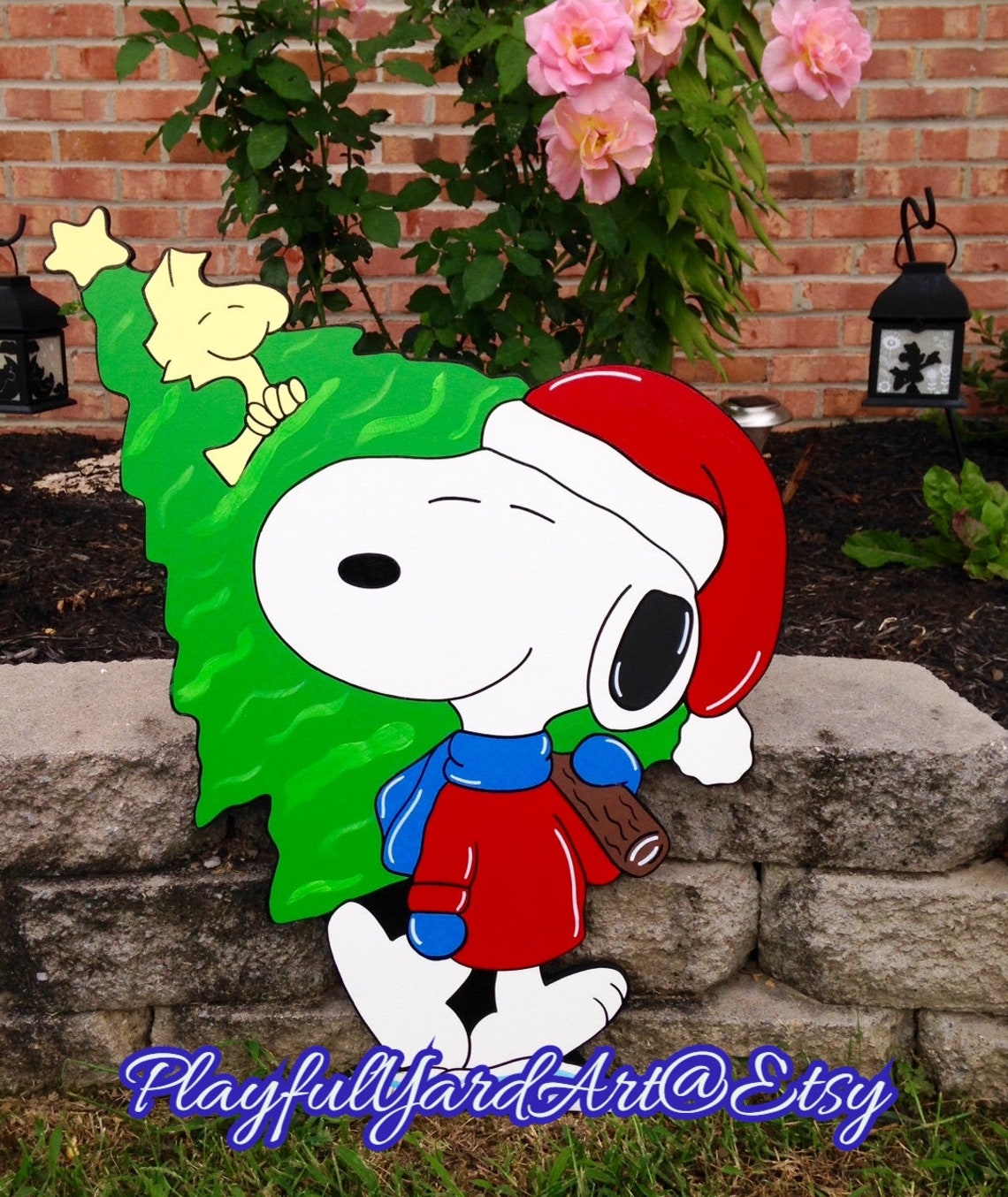 snoopy christmas yard decor