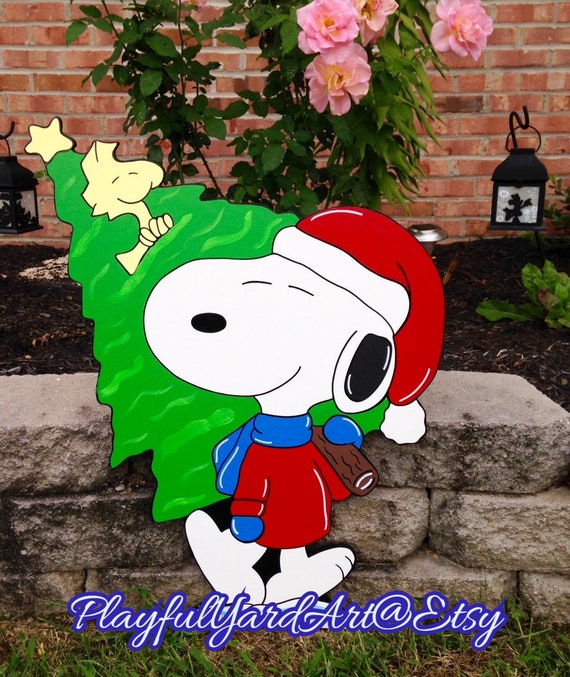 Peanuts Snoopy Christmas Yard Art Decorations Etsy