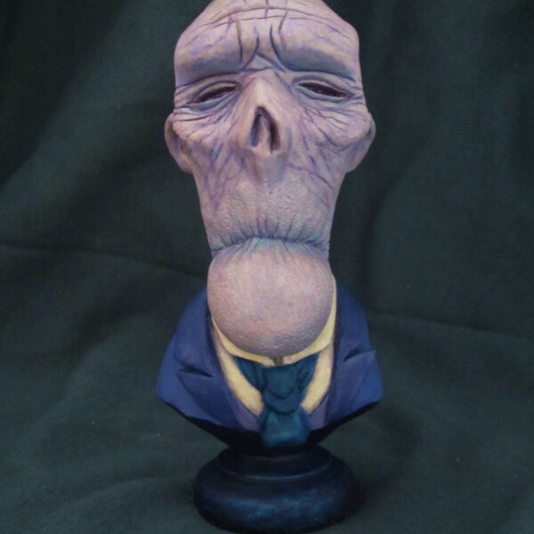 Mr. Shrively, a hand-sculpted bust depicting a resident of The Autumnlands, the home of Halloween