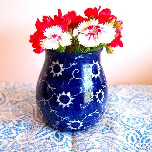 Small Bud Vase Royal Blue Vase Flower Vase Etsy Australia