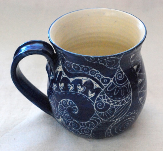 Unique Coffee MUG Handmade and Hand Decorated Mug for Coffee Etsy
