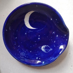 Spoon rest royal blue starry night design -  chef cooking utensil chef gift blue spoonrest