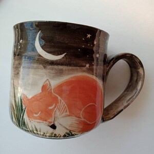 Fox mug fox in moonlight mug