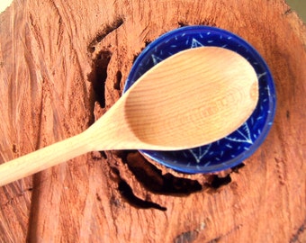 Spoon rest denim blue with mandala star decoration -  chef gift, cooking utensil
