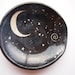 Spoon rest black with starry night design -  chef cooking utensil chef gift black spoonrest moon and stars design 