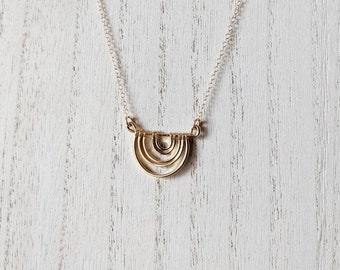 Rainbow Necklace, Gold Rainbow Necklace, Gold-filled Rainbow, Upside Down Rainbow Necklace, Rainbow Pendant, Gold-filled Necklace