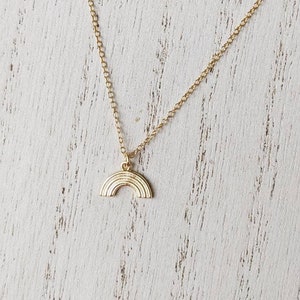 Rainbow Necklace, Gold Rainbow Necklace, Gold-filled Rainbow, Simple Rainbow Necklace, Rainbow Pendant, Gold-filled Necklace