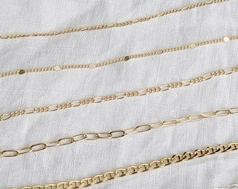 Gold-filled Paperclip Chain Necklace, Sterling Silver Chain Necklace, Gold-filled Choker, Minimalist Jewelry Gift for Her