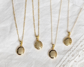 Gold Filled Locket Necklace, Small Oval Locket Pendant, Heirloom Jewelry, Minimalist Jewelry Gift for Her