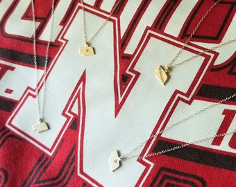 Nebraska Necklace, State Necklace, Nebraska Pendant, Gold-filled, Rose Gold-filled or Sterling Silver Chain