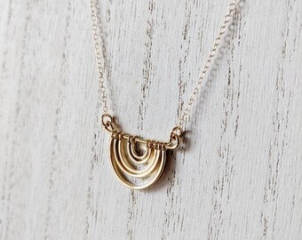 Rainbow Necklace, Gold Rainbow Necklace, Gold-filled Rainbow, Upside Down Rainbow Necklace, Rainbow Pendant, Gold-filled Necklace