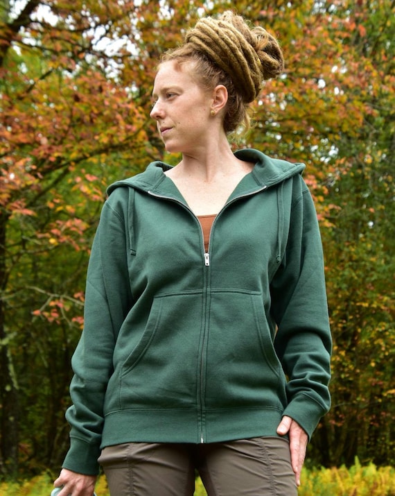Desiree Rosalee Art ~ Autumn Zip up Hoodie ~ Color Alpine Green - Etsy