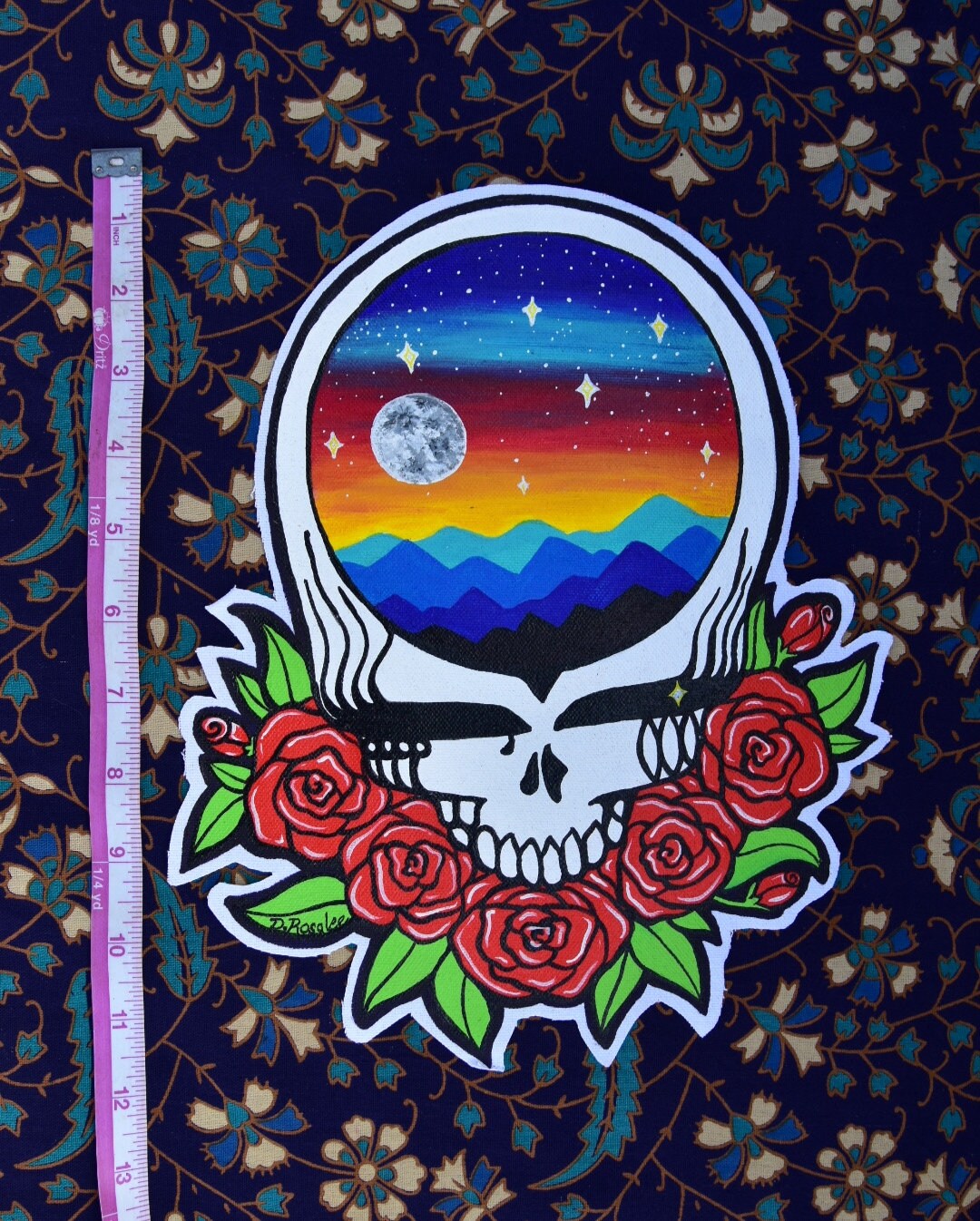 Desiree Rosalee Art ~mountains of the Moon ~ Hand Painted Patch - Etsy