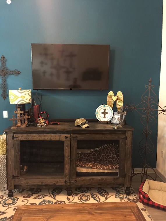 Custom Dog Crate Entertainment Stand Dog Kennel Handmade Dog Kennel Dog Bed Pet Furniture