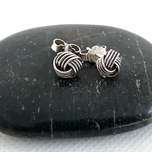 Sterling Silver Knot Earrings - Vintage Stud Earrings