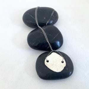 Recycled Silver, Hammered Pendant Necklace - Solid Silver Jewellery