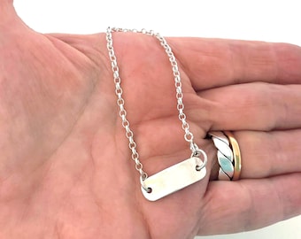 Handcrafted Sterling Silver ID Panel Bracelet - Eco Friendly Dainty Girls Jewellery Gift