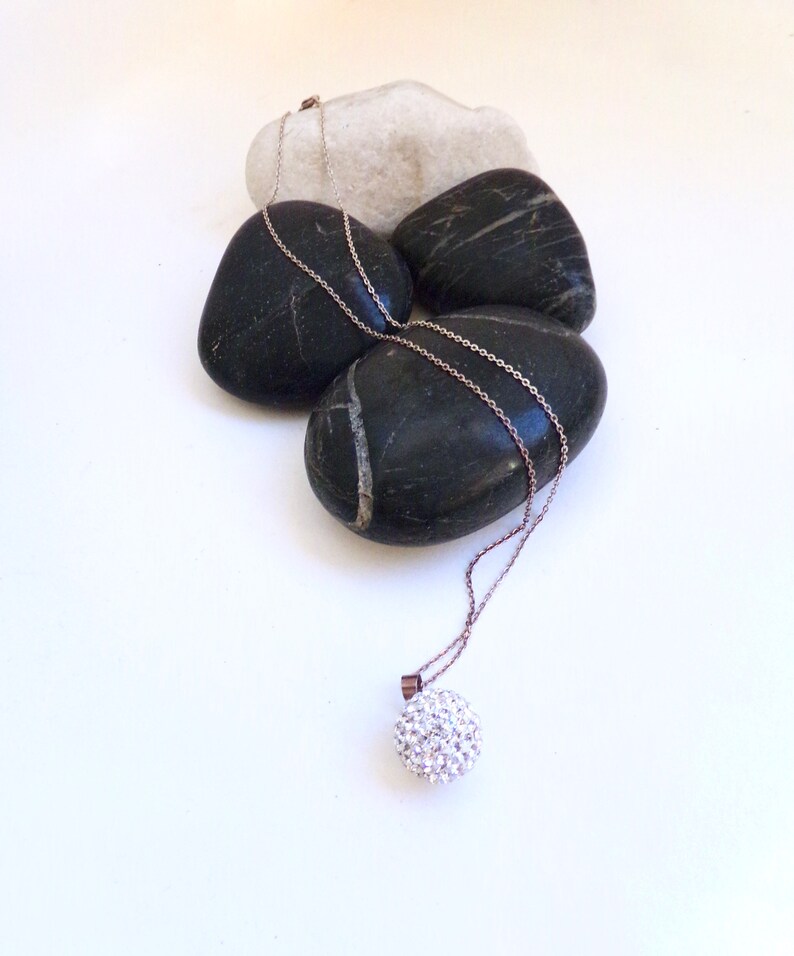 SPECIAL OFFER: Ball Pendant Vintage Necklace Sterling Silver Necklace Shamballa Necklace