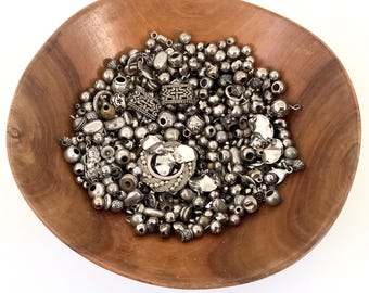 Recycled Vintage Silver Metal Mix Beads - Reclaimed From Pre Used Jewellery - 309 grams