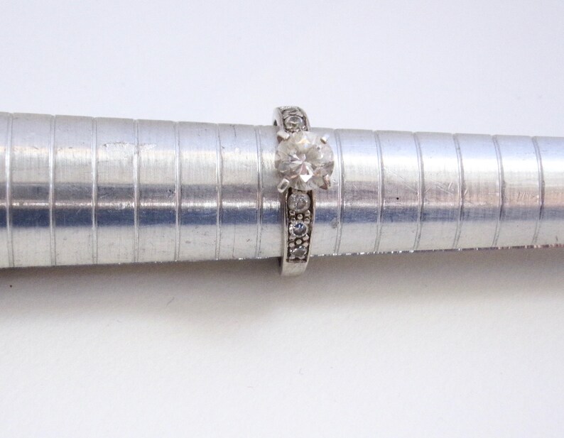 CZ Ring Cubic Zirconia Ring Vintage Silver Ring Multi Stone Ring